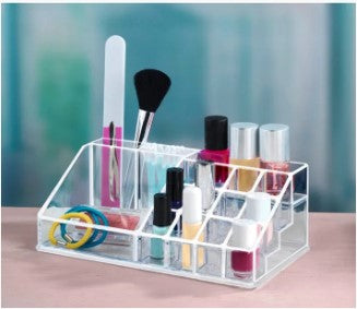 Cosmetic organizer/ Cosmetic Organizer Box/ Acrylic Cosmetic Tray/ Makeup Organizer Stand/Makeup Storage Rack/ Cosmetic Holder Acrylic/ Transparent Mini Acrylic Cosmetic Tray 10-compartment