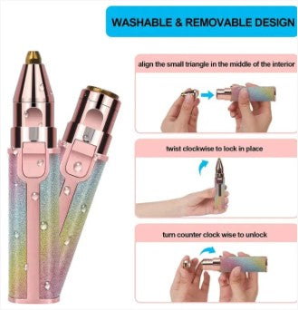 Women's Electric Eyebrow Trimmer Safety Hair Remover USB Rechargeable Mini Shaver Facial Hair Removal Beauty Trimmer